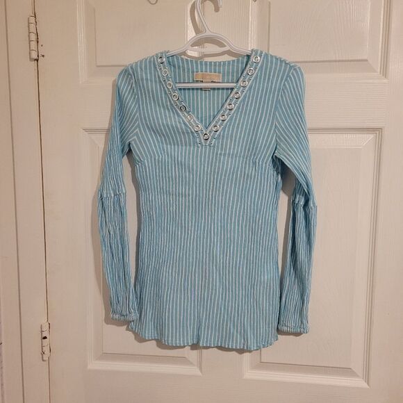 Michael Kors  Turquoise striped top - Picture 1 of 7